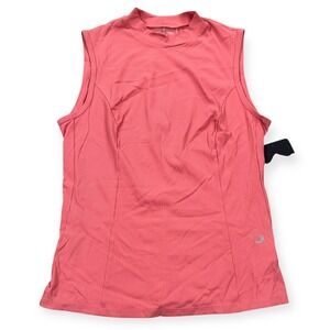 NEW Foray Golf Shirt Women's Medium Peach Mock Neck Sleeveless Rib Athletic USA